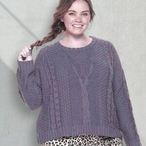 Mudd Dark Gray Cable Knit Sweater XL